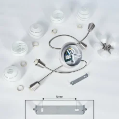 Plafonnier Warga LED Nickel mat, 5 lumières