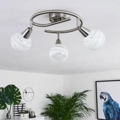 Plafonnier Warga LED Nickel mat, 3 lumières