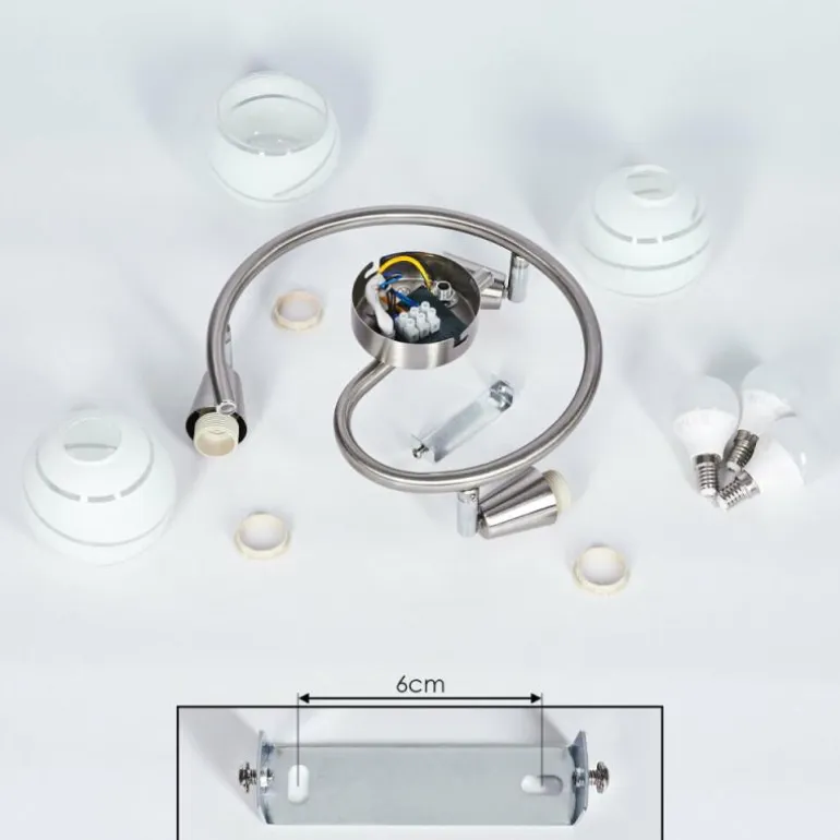 Plafonnier Warga LED Nickel mat, 3 lumières