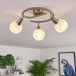Plafonnier Warga LED Nickel mat, 3 lumières