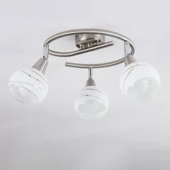 Plafonnier Warga LED Nickel mat, 3 lumières