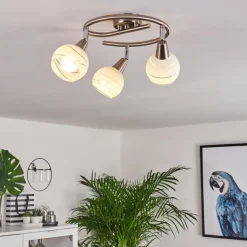 Plafonnier Warga LED Nickel mat, 3 lumières