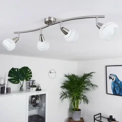 Plafonnier Warga LED Nickel mat, 4 lumières