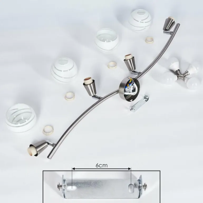 Plafonnier Warga LED Nickel mat, 4 lumières