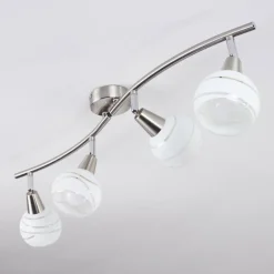 Plafonnier Warga LED Nickel mat, 4 lumières