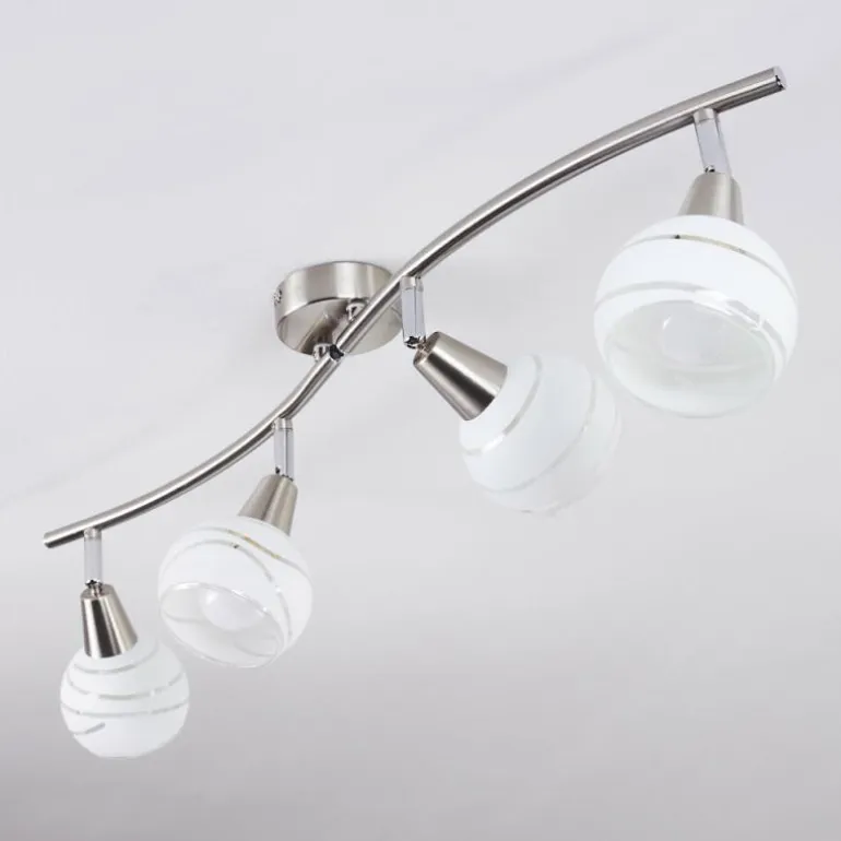 Plafonnier Warga LED Nickel mat, 4 lumières