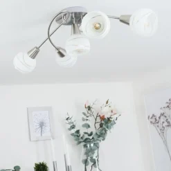 Plafonnier Warga Nickel mat, 5 lumières