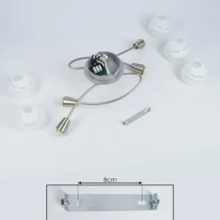 Plafonnier Warga Nickel mat, 5 lumières