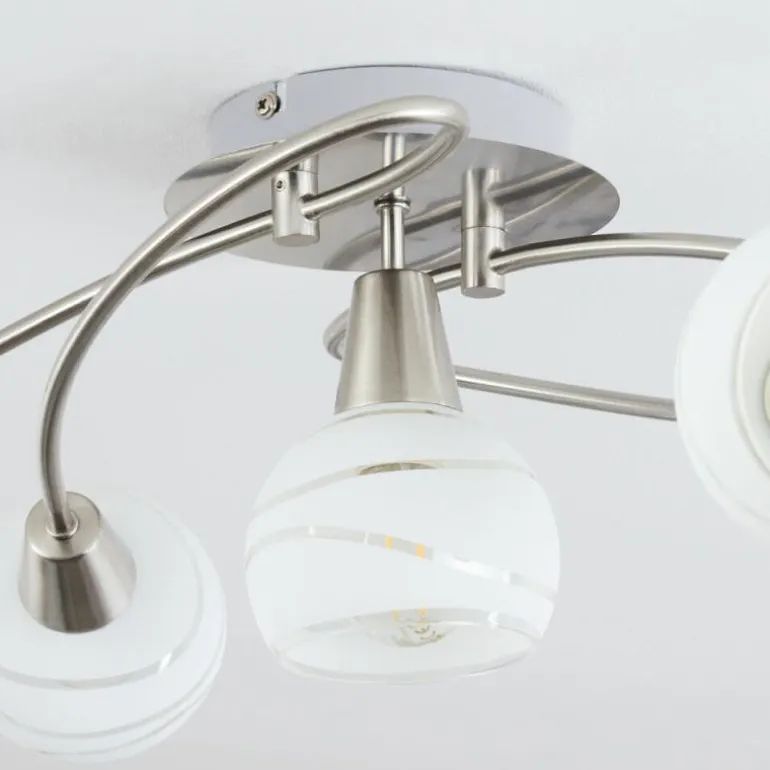 Plafonnier Warga Nickel mat, 5 lumières