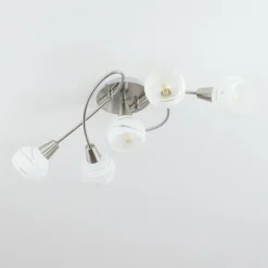 Plafonnier Warga Nickel mat, 5 lumières