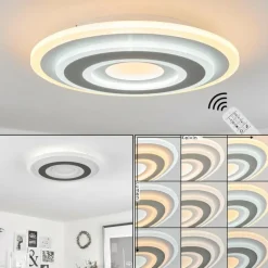 Plafonnier Wawo LED Blanc, 1 lumière, Télécommandes