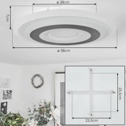 Plafonnier Wawo LED Blanc, 1 lumière, Télécommandes