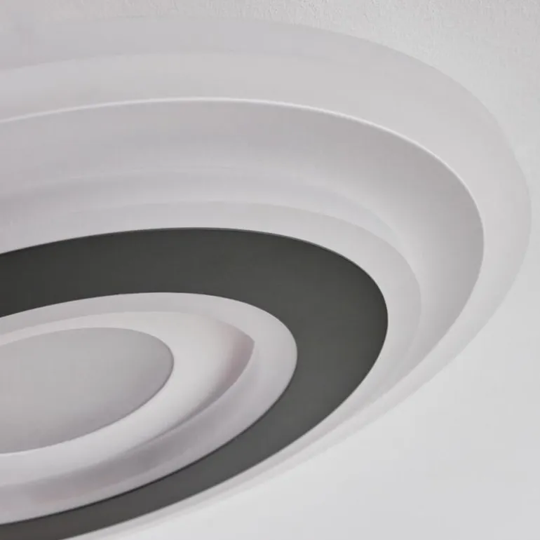 Plafonnier Wawo LED Gris, Blanc, 1 lumière, Télécommandes
