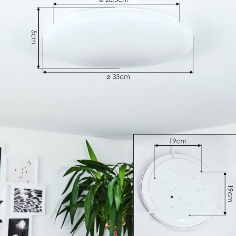 Plafonnier Weesen LED Blanc, 1 lumière, Détecteur de mouvement