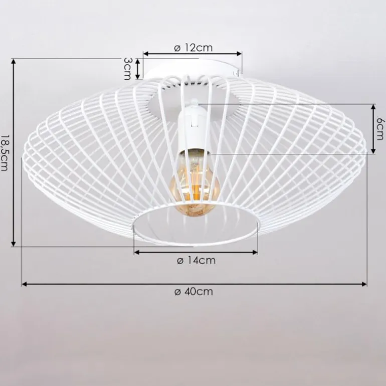 Plafonnier Wemude Blanc, 1 lumière