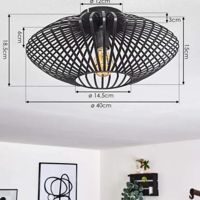 Plafonnier Wemude Noir, 1 lumière