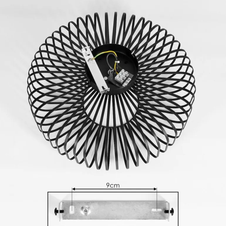 Plafonnier Wemude Noir, 1 lumière