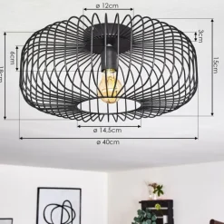Plafonnier Wemude Noir, 1 lumière