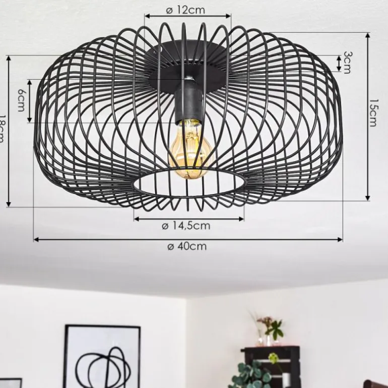 Plafonnier Wemude Noir, 1 lumière