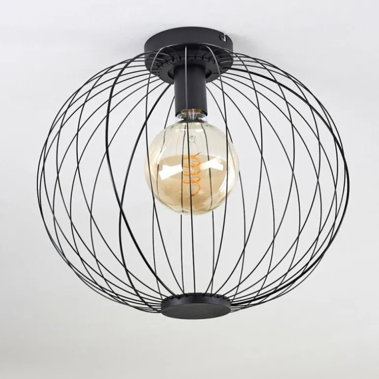 Plafonnier Wharua Noir, 1 lumière