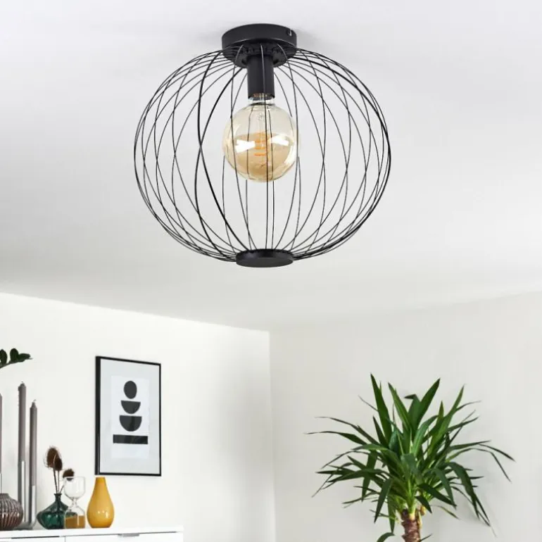 Plafonnier Wharua Noir, 1 lumière