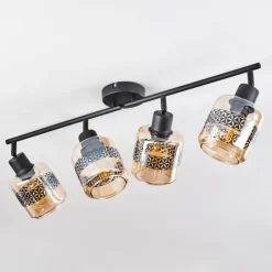 Plafonnier Wigan Noir, 4 lumières