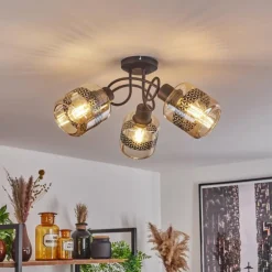 Plafonnier Wigan Noir, 3 lumières