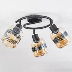 Plafonnier Wigan Noir, 3 lumières
