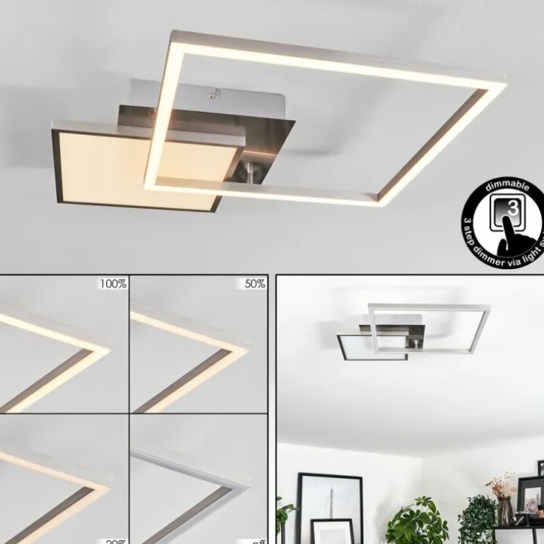 Plafonnier Wimmarp LED Chrome, Nickel mat, 1 lumière