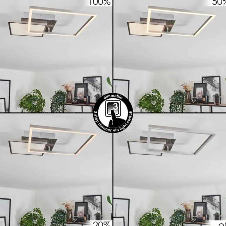 Plafonnier Wimmarp LED Chrome, Nickel mat, 1 lumière