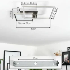 Plafonnier Wimmarp LED Chrome, Nickel mat, 1 lumière
