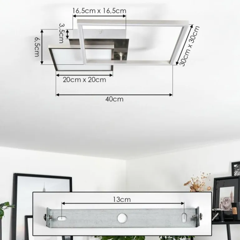 Plafonnier Wimmarp LED Chrome, Nickel mat, 1 lumière