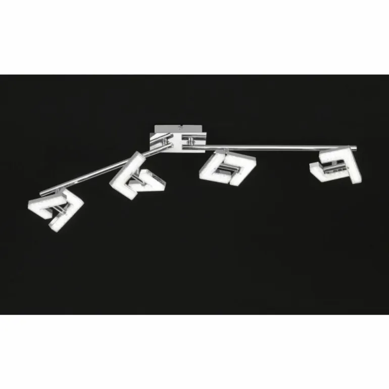 Plafonnier Wofi LEA LED Chrome, 4 lumières