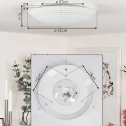 Plafonnier Worben LED Blanc, 1 lumière