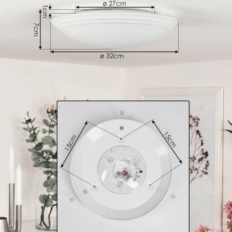Plafonnier Worben LED Blanc, 1 lumière