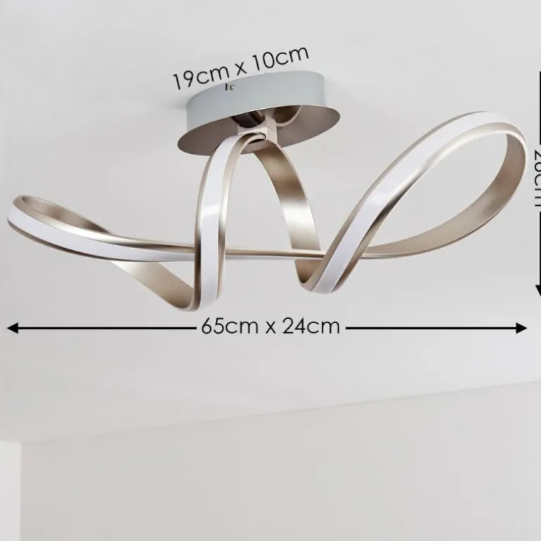 Plafonnier Woyens LED Acier brossé, 1 lumière