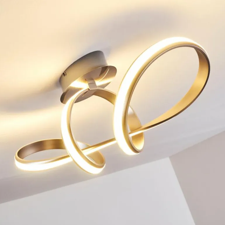 Plafonnier Woyens LED Acier brossé, 1 lumière