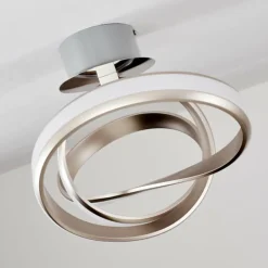 Plafonnier Woyens LED Acier brossé, 1 lumière