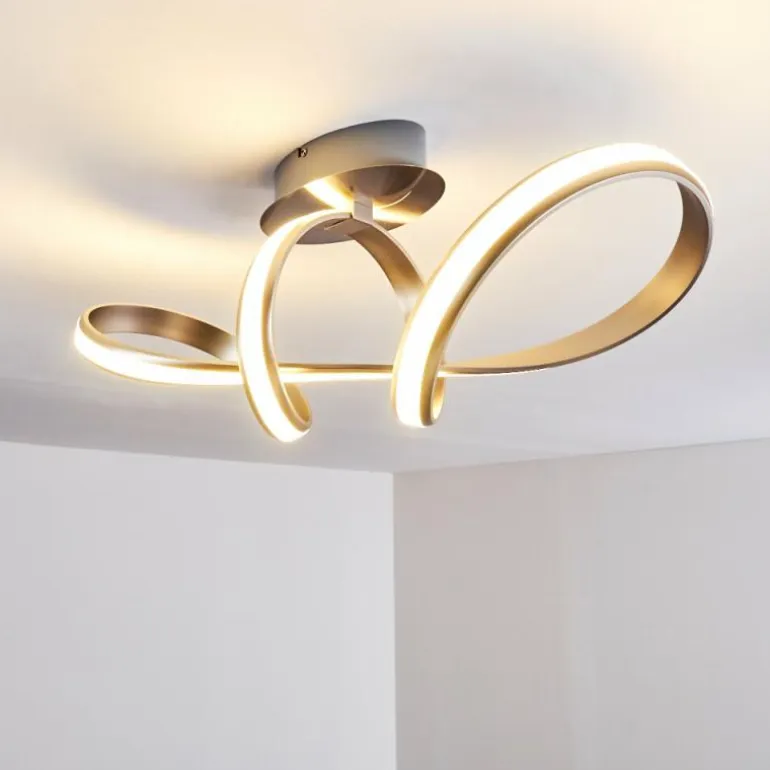 Plafonnier Woyens LED Acier brossé, 1 lumière