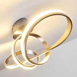 Plafonnier Woyens LED Acier brossé, 1 lumière