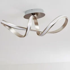 Plafonnier Woyens LED Acier brossé, 1 lumière