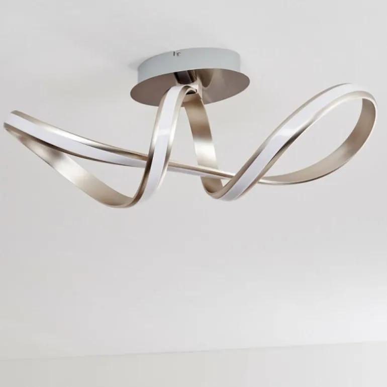 Plafonnier Woyens LED Acier brossé, 1 lumière