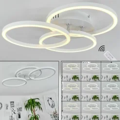 Plafonnier Xena LED Blanc, 1 lumière, Télécommandes