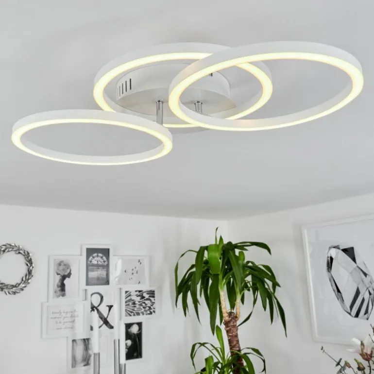 Plafonnier Xena LED Blanc, 1 lumière, Télécommandes