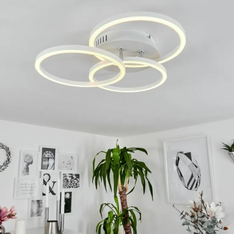 Plafonnier Xena LED Blanc, 1 lumière, Télécommandes