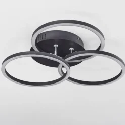 Plafonnier Xena LED Noir, 1 lumière, Télécommandes