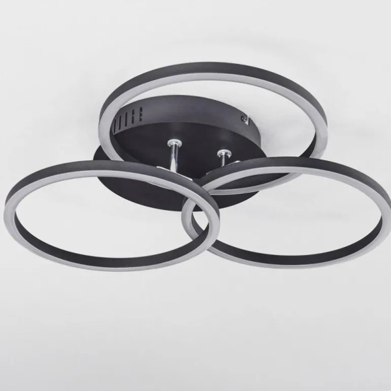 Plafonnier Xena LED Noir, 1 lumière, Télécommandes
