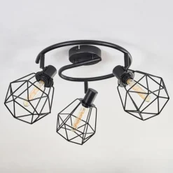Plafonnier Yaak Noir, 3 lumières