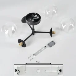 Plafonnier Yucao Noir, 3 lumières