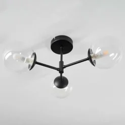 Plafonnier Yucao Noir, 3 lumières